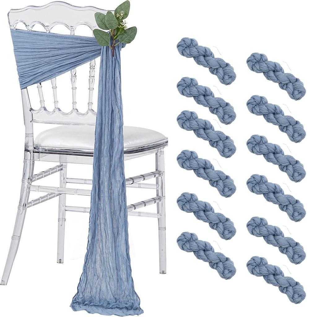 16Pcs Sage Green Wedding Chair Sashes Chair Bow Designed Decorative Chair Sashes for Wedding Reception Party Hotel Decoration