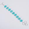 Splendid Top Grade Qualite 100% Natural Blue Chalcedony Oval Shape Ethnic Style Handmade Jewelry 925 Steling Silver Bracelet 6-8" WSJ-5184