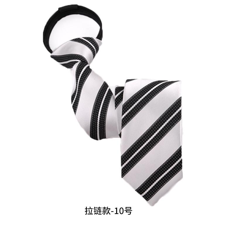 Wind Dress Jacquard Polyester Zipper Tie Men'S Business Occupation Easy To Pull Lazy Tie