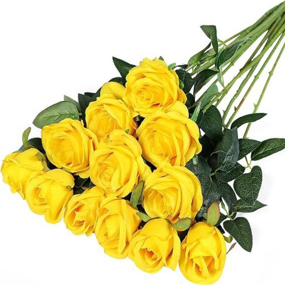 DIY Floral Arrangment Artificial Silk Flowers Fake Roses Bouquet for 1PC Wedding Home Party