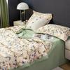 Summer Thin Quilt Bed Sheet Pillowcase 4pcs Bedding Set Home Textiles Soft Double Blanket Print Air-conditioning Quilt Washable