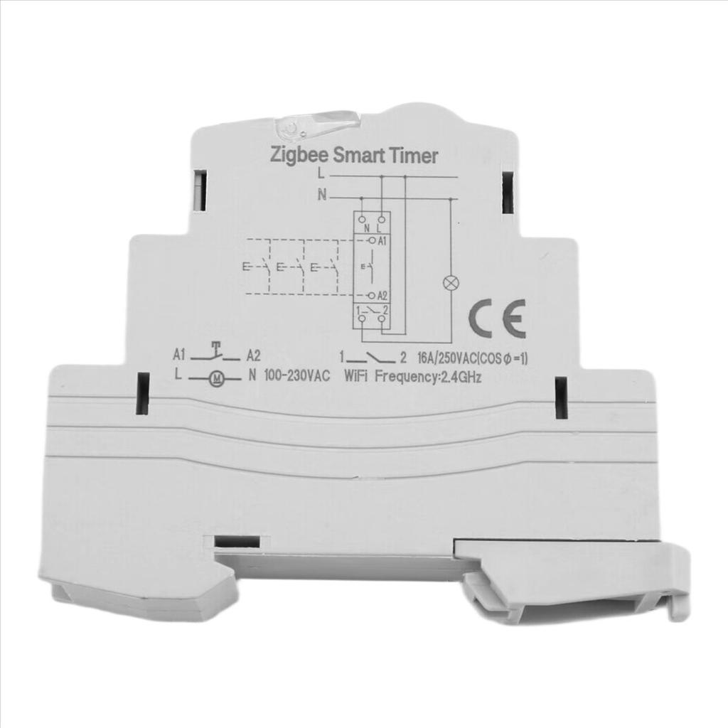 Tuya Smart Life ZigBee Автоматический выключатель DIN-рейка 1P Однополюсный Сухой контакт Реле-таймер Удаленное управление через приложение Умный таймер