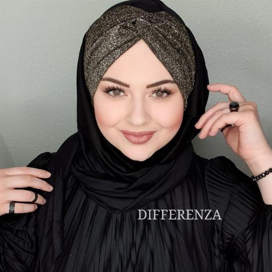 Differenza Hijab Abaya Shawl Foulard Muslim Clothing Cotton Sequin Hair Bands