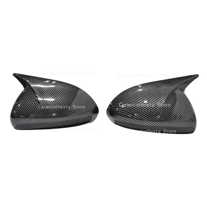 Car Side Rearview Mirror Cover Fits For Vauxhall Corsa D 2006-2014 E 2014-2019 Wing Cap Rear View Case Trim Carbon Fiber