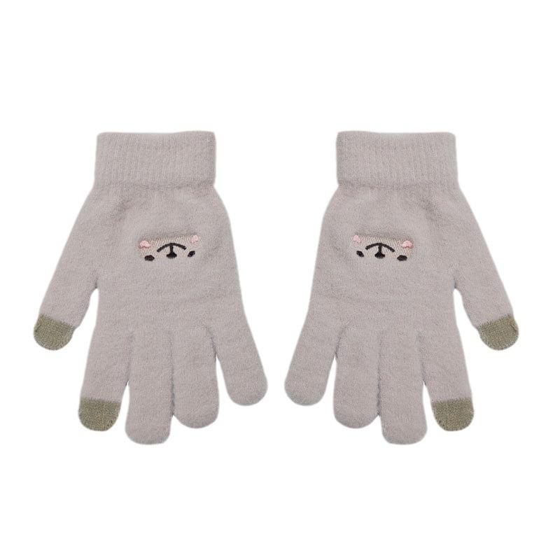 Мультяшные перчатки со смайликом, милые и симпатичные, зимние холодостойкие бархатные утолщенные студенческие перчатки