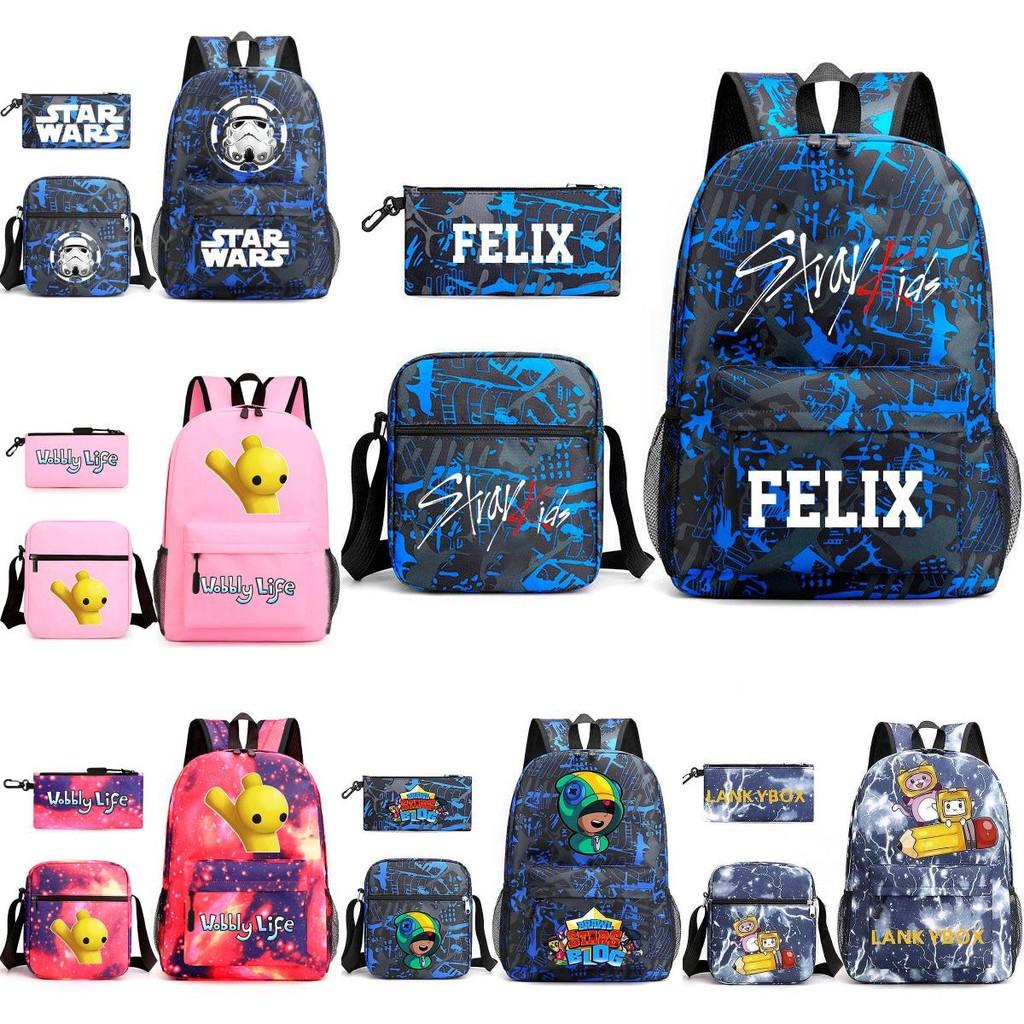 Школьный рюкзак Brawl Stars Набор из трех предметов Мультяшные сумки для хранения Подарок Детям