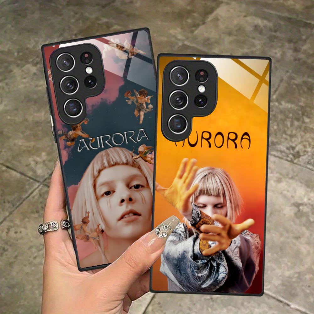 Стеклянный чехол для мобильного телефона Aurora Aksnes для Samsung Galaxy S26 S25 S24 S23 S22 S21 S20 Note20 Plus FE Ultra Разноцветный чехол