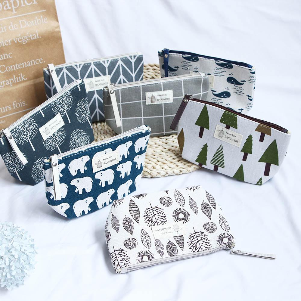 Косметички, портативные холщовые сумки для мытья с животным рисунком, многофункциональные сумки для хранения предметов