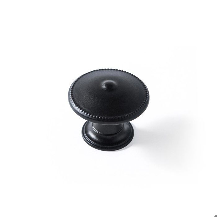 Boutons de meuble Rond zamak peint - Lot de 4 - Noir - H.22 x l.30 x P.30 mm