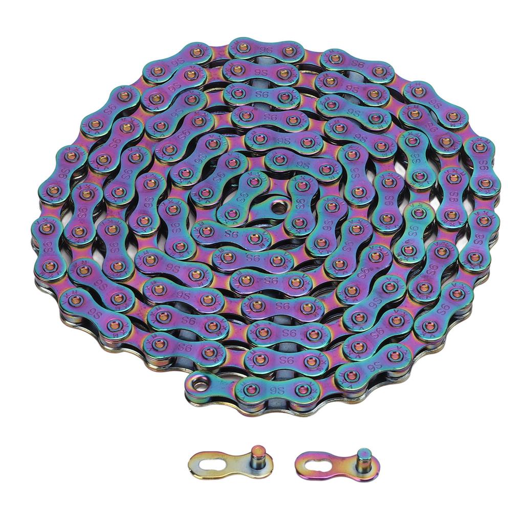 9 Speed Bike Chain 9 Speed Carbon Steel Colorful Sensitive Shifting Heat Treatment Bicycle Chain