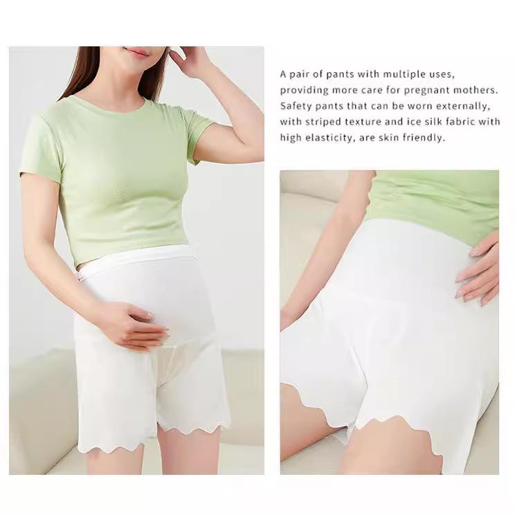 Женские летние шорты-безопасности из рубчатого волнистого ледяного шелка - Не скручивающийся край, Защита от просвечивания, Можно носить на улице