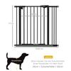 Adjustable Safety Gate w/ One Extensions, Four Adjustable Screws, Black