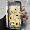 Прозрачный чехол для телефона с цветочным узором подсолнуха для iPhone 17 16 15 14 13 12 11 Pro Max 14 Plus, 2 в 1, силиконовый мягкий чехол конфетного цвета