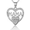 Mothers Day Gift Necklace Rhinestone Heart-Shaped Pendant Anti-Oxidation Alloy Mother Clavicle Necklace Jewelry for Daily Wear Gifting