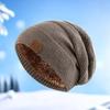 New Loose Winter Hat with Fur Lining Men and Women Warm Beanies Casual Decoration Winter Knit Cap