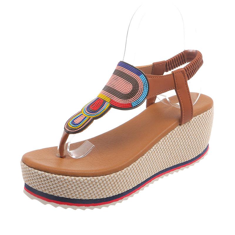 Fashion Women Sandal 2025 New Summer Fashion Shoes for Women Plus Size Open Toe Wedges Flip Flops Sandales Female Platform Roman Sandals