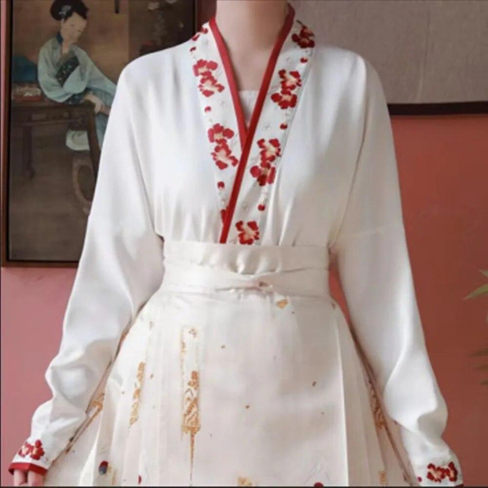 Chinese Traditional Hanfu Dress Horse Face Skirt Women Vintage Pleated Skirt