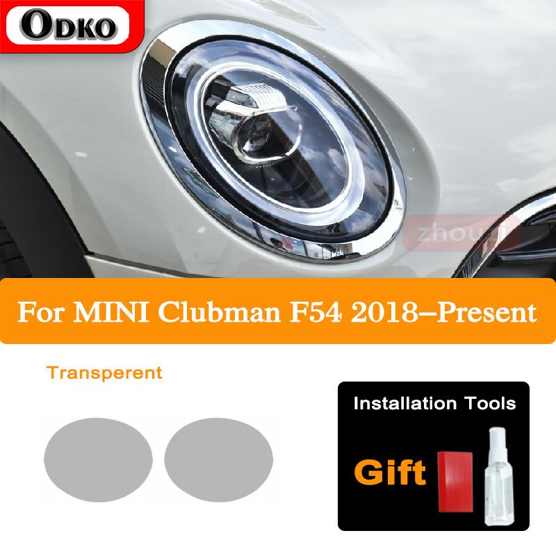 2 Pcs For MINI Clubman F54 JCW Cooper S Car Headlight Tint Black Protective Film Protection Transparent TPU Sticker Accessories