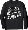 Six Seven Meme Skeleton Hands Trendy Halloween Long Sleeve T-Shirt