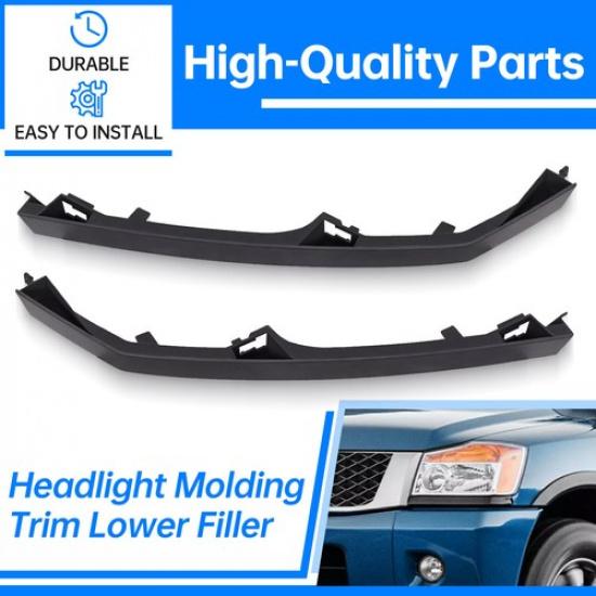 Для 04-15 Nissan Titan Armada QX56 Молдинг фары Накладка Нижняя крышка-заполнитель