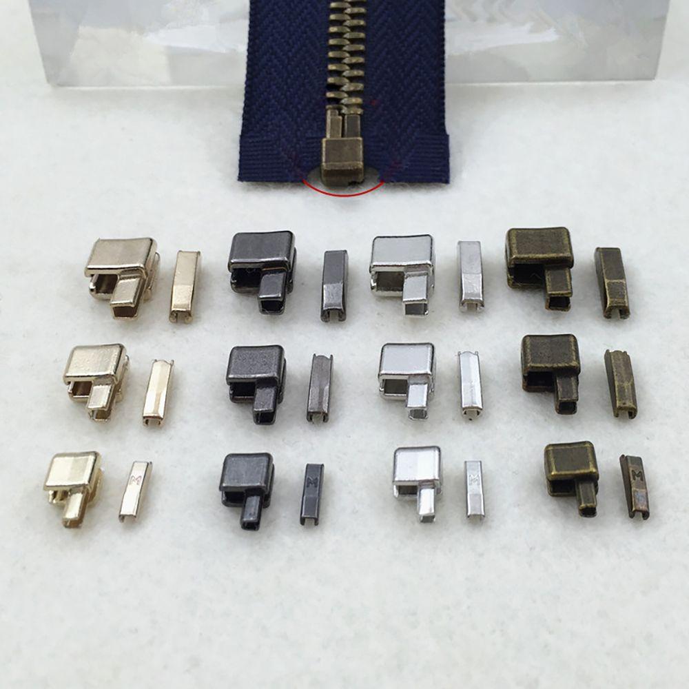 10 Sets/pack Size 5 Metal Silvery Zipper Stopper Open End Sewing Zipper Zipper Repair DIY Clothes
