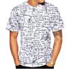 Mathematics Formula 3D Print T-Shirts Casual Fashion Short Sleeve Oversized Harajuku Men's T-shirts