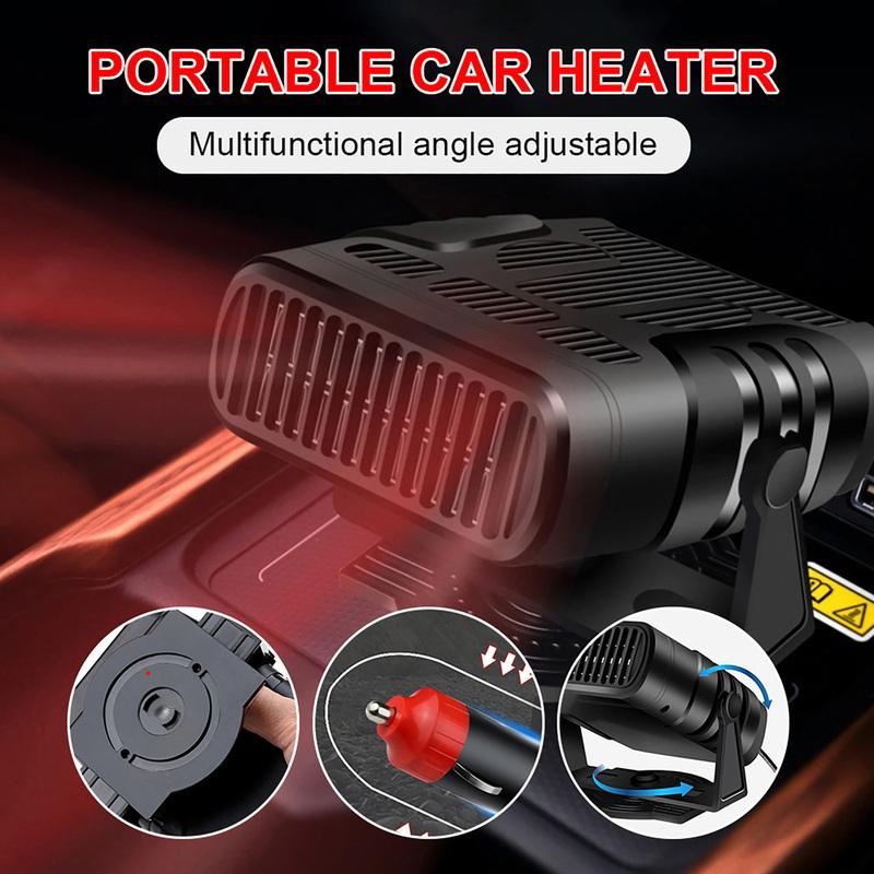 Electric Car Heater Air Cooler Fan 12V Portable 360 Degree Demister Defroster Heating Fan Dryer Windshield Defogging Accessroies