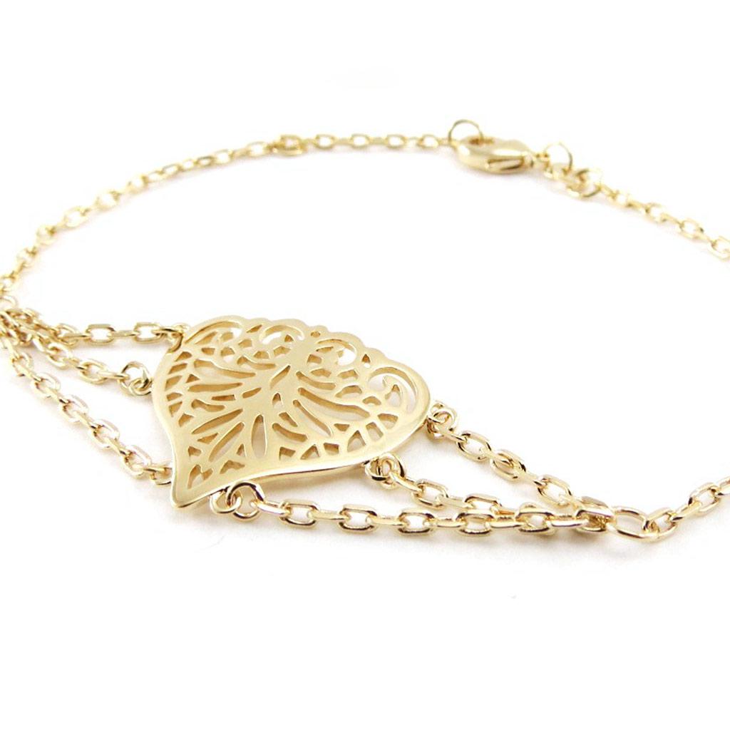Les Trésors De Lily [J0845] - Gold Plated Bracelet 'Love'