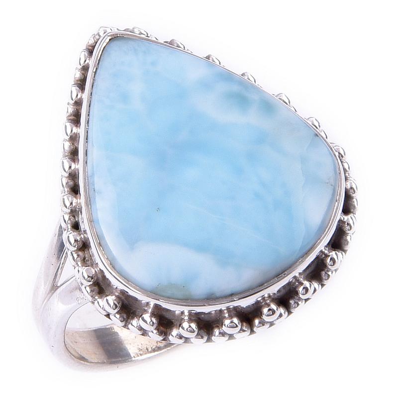 Кольцо в подарок из стерлингового серебра 925 пробы с драгоценным камнем из натурального ларимара Natural Republic S.8 n5n62