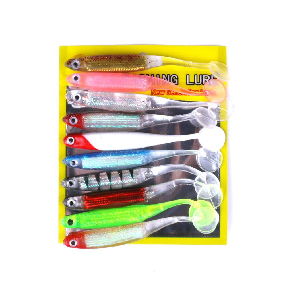 10pcs/set Fishing Lure 3D Eyes Shad Lure Soft Bait Eco-Friendly Material Freshwater Saltwater Fish Lure