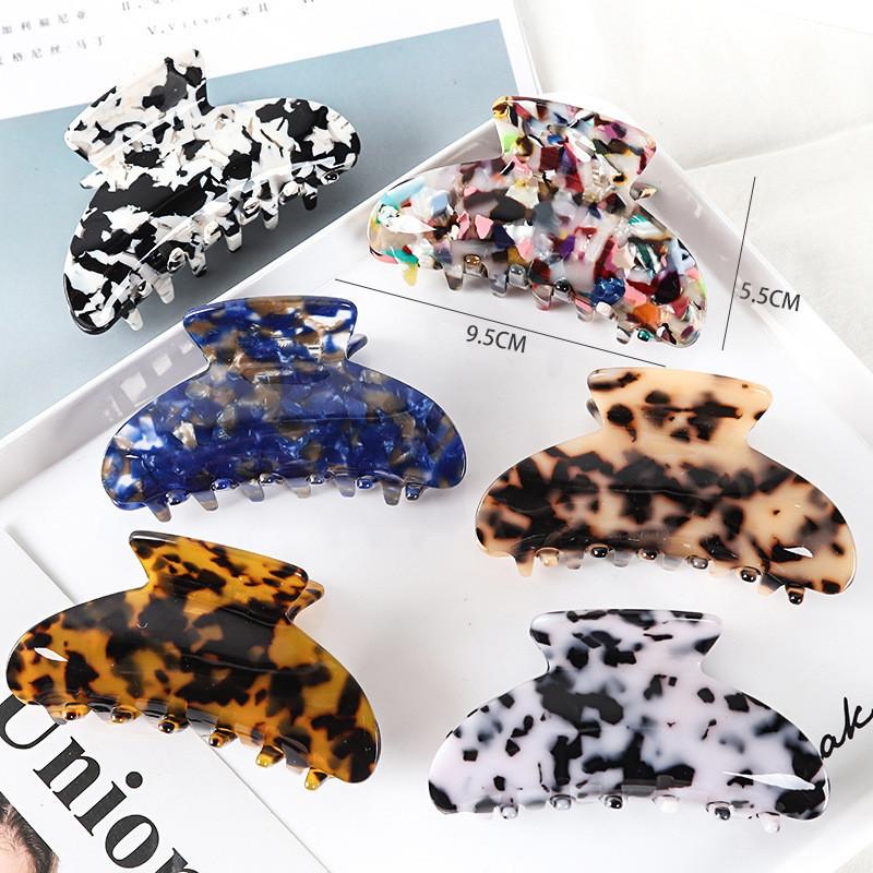 Large Acetate Acrylic Hair Claws Leopard Print Hairpins Hair Clip Women Geometric Hair Clamp Crab for Girl Hair Accessories Headdress