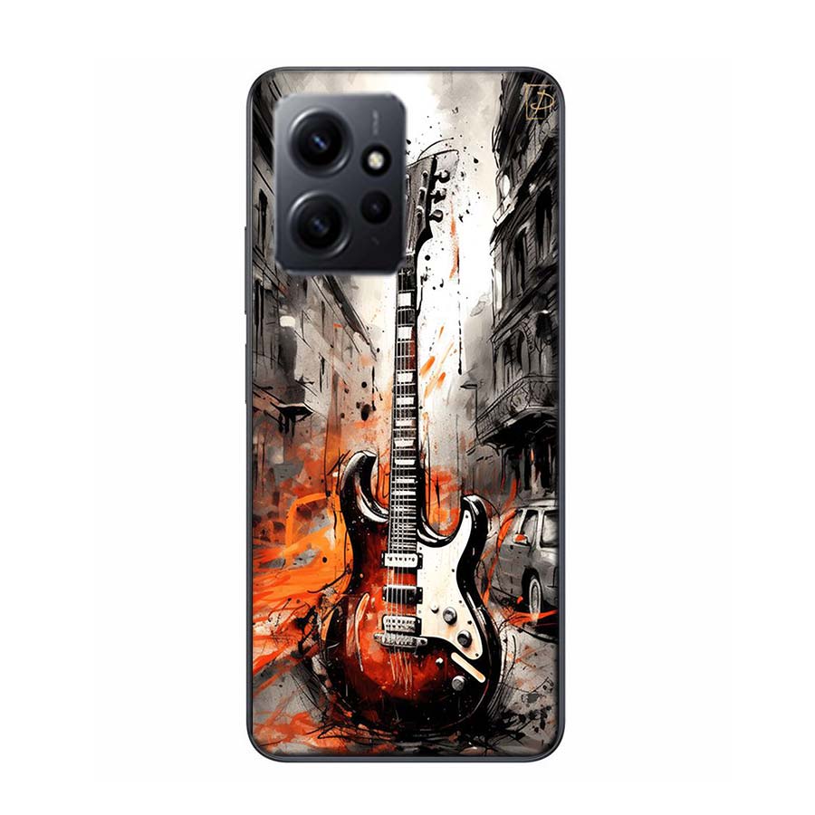 Retro rock Music Electric Guitar Phone Case For Redmi Note 14 15 Pro 5G 13 12 Pro Plus 11 11T 11E 11S 10 Pro 10S 9 9S Cover Cell