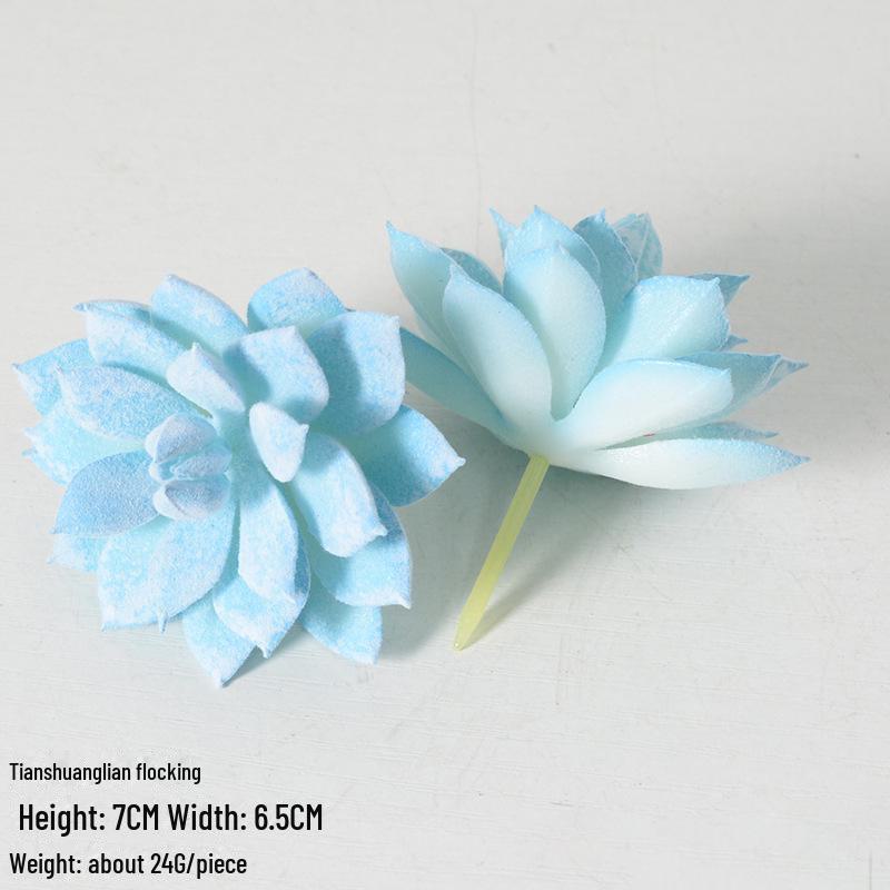 Mini Flocking Artificial Succulent Bonsai for DIY Wall Decor