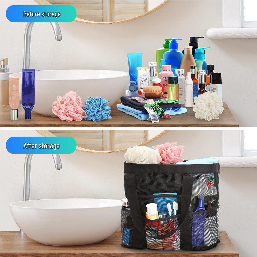 Сетчатая душевая кабина: Дорожная сумка-тоут для хранения ванных принадлежностей, туалетных принадлежностей и плавательного снаряжения