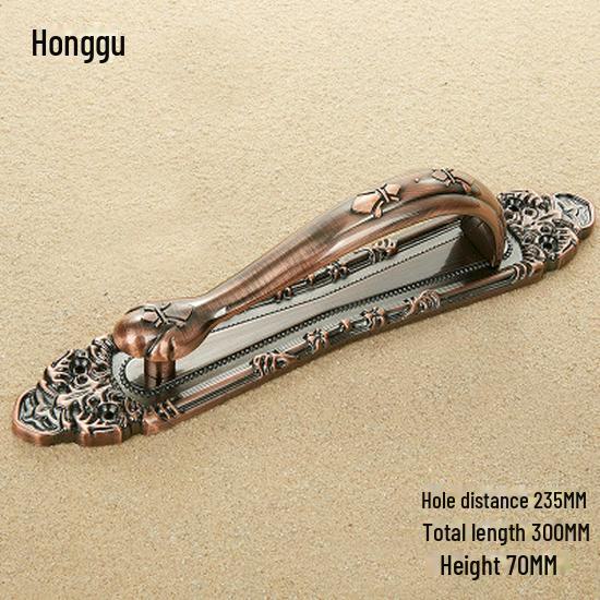 European Antique Copper Double Door Handle - Exposed & Invisible Design