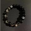 Obsidian Cross Bracelet Chinese Black Eight Billiard Bracelet Opal Beaded Student Party Bracelet
