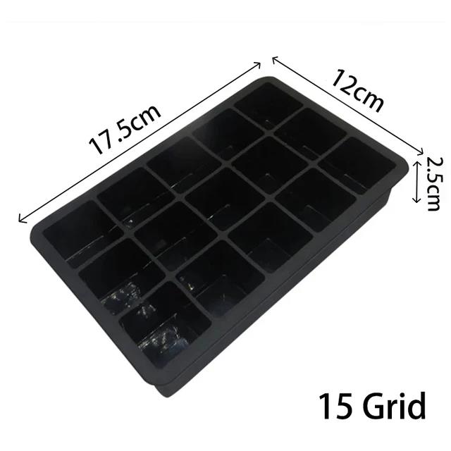 4/15 Grid Silicone Ice Cube Mold Big Square Ice Cube Tray Mold Ice Cube Maker Non-toxic Durable Bar Pub Wine Ice Blocks Maker 6