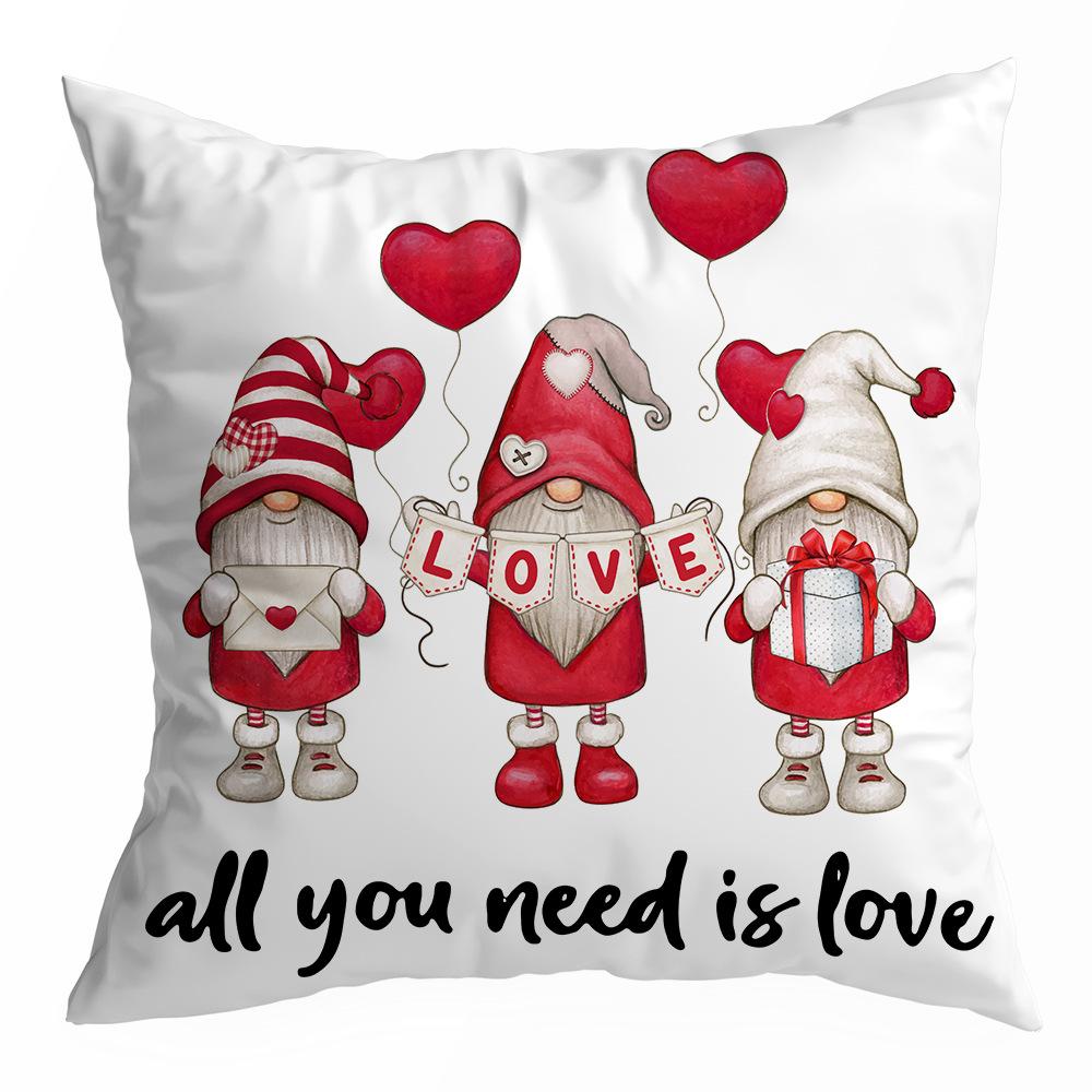 Наволочка на День святого Валентина, Бархат "персиковая кожа", Принт "сердце", Домашний текстиль, Наволочка на диванную подушку, Подушка для поясницы и спины в машину