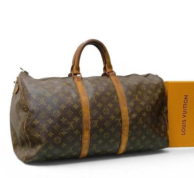 Сумка Keepall 50 с монограммой (Подлинный/Проверенный) – Коричневая дорожная сумка