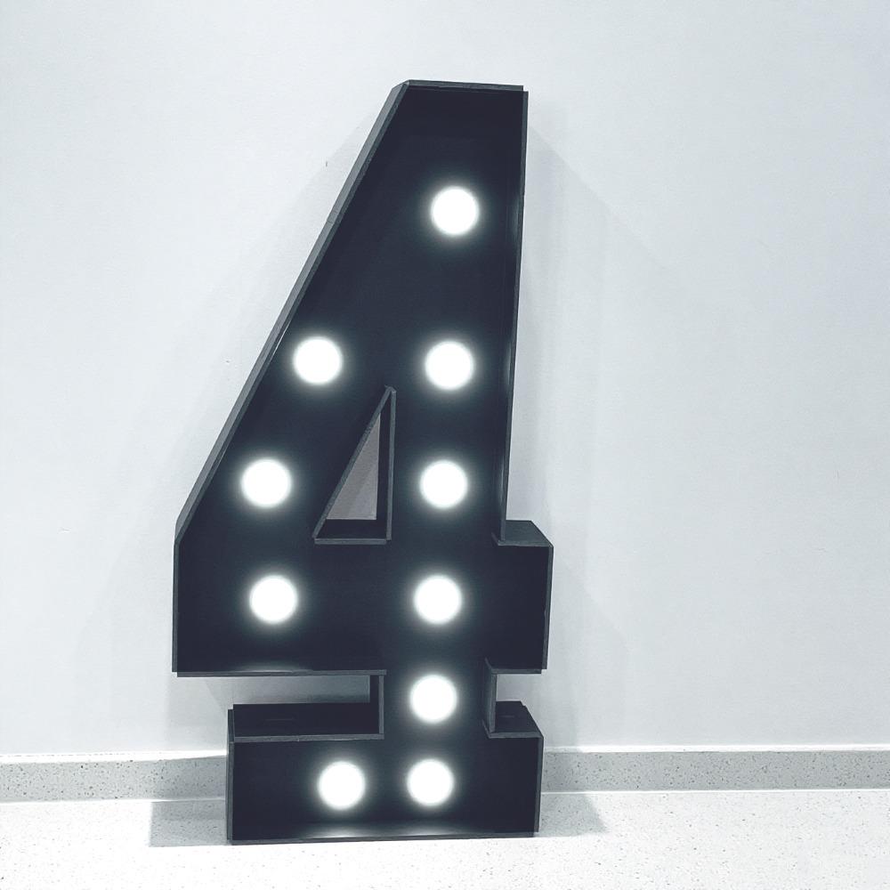 With White Light Black 3FT 91.5cm Marquee Numbers – Fits Birthdays, Anniversaries, Back-to-School & Retirements – Adorn with Balloons/Flowers