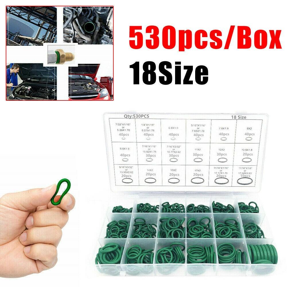 530Pcs Car O Ring Seal R134a Universal Auto Air Conditioning Rubber Gasket Kit