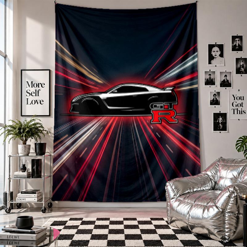 Nissan GT-R Wall Tapestry Home Decor Wall Hanging Cloth for Bedroom Living Room Background