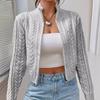 Женский осенне-зимний кардиган-свитер на молнии с длинным рукавом, базовая вещь гардероба, однотонный, удобный, свободного кроя