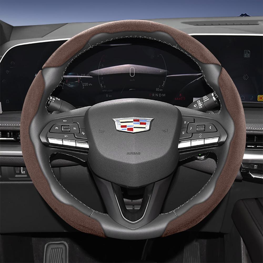 Подходит для чехла рулевого колеса Cadillac Sports из замши с раздельной защелкой для таких моделей, как Escalade, Lyriq, Xt5, Xt4, Xt6, Ct5, Ct4, Celesti