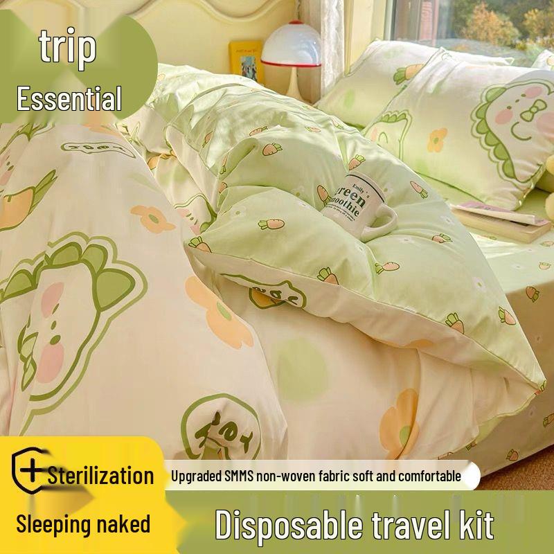 Портативный гостиничный постельный комплект: Одноразовые простыни, пододеяльники, наволочки - Идеально для путешествий и командировок, Спрессованы для удобства