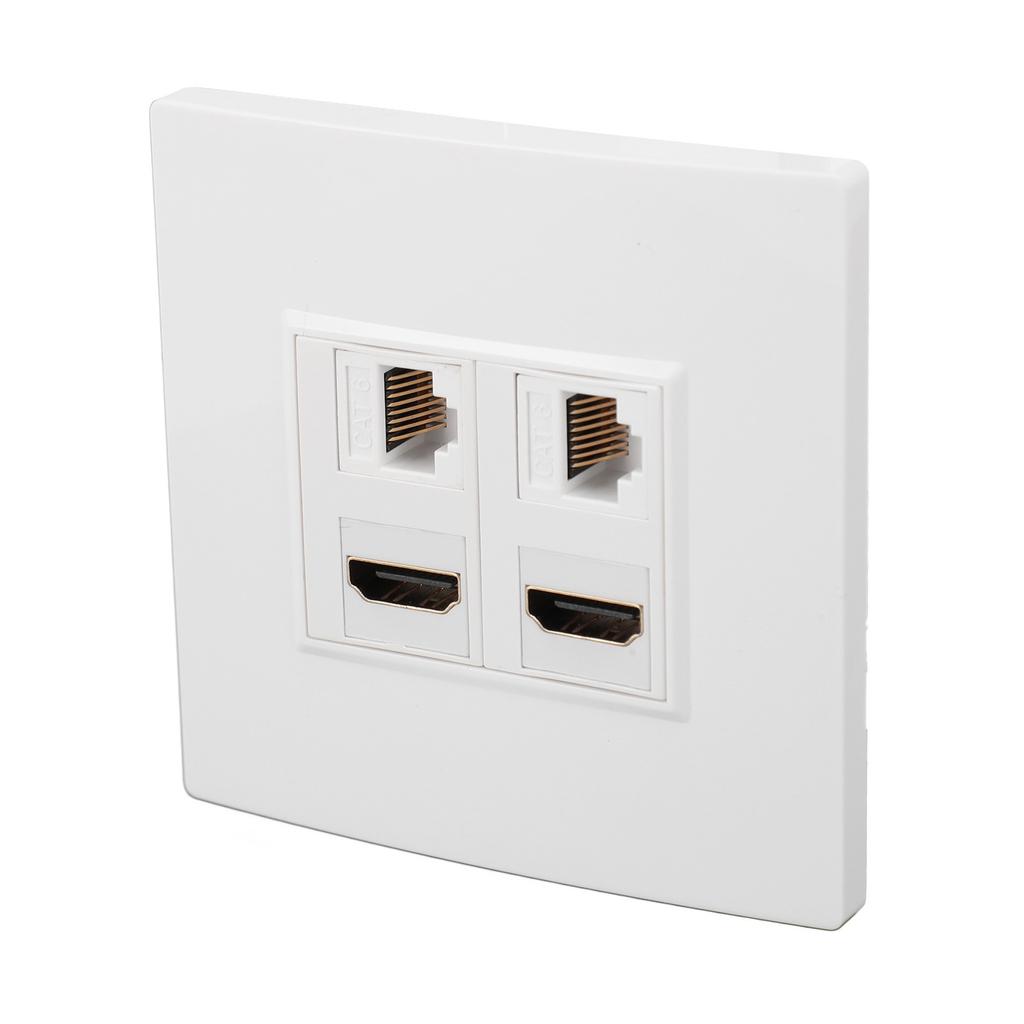 Настенная розетка интерфейса мультимедиа высокой четкости Cat6 Gigabit 4K HD кабель 4-портовая Ethernet настенная розетка для