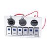 Панель переключателей Rocker Switch 6 Gang On Off Blue LED Light 2.1A Dual USB Charger Port Алюминиевый сплав для автомобиля