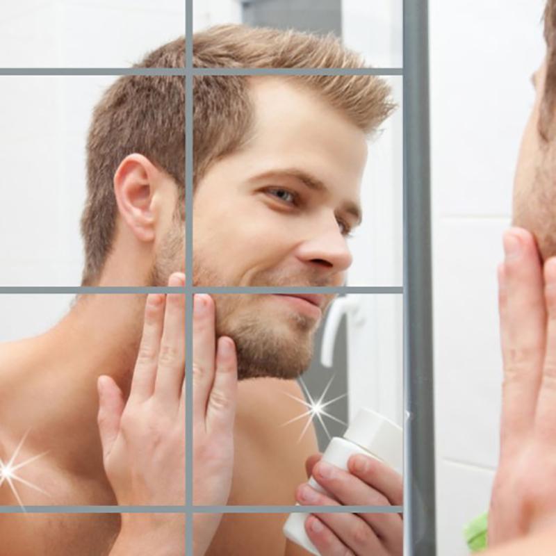 Квадратные сращенные наклейки Самоклеящиеся акриловые зеркальные листы Наклейки на стены