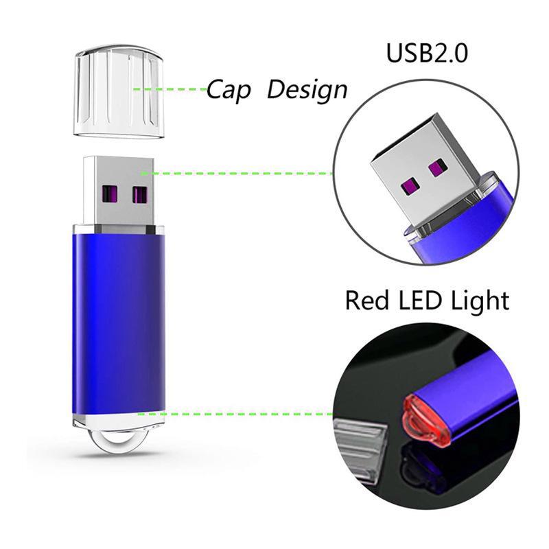 Компактный металлический USB-флеш-накопитель с белой крышкой - 128 ГБ, 64 ГБ, 32 ГБ, 16 ГБ, 8 ГБ, 4 ГБ - совместим с автомобильной аудиосистемой и телевизором