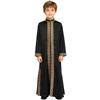 Boys Arab Gown Islamic Robe Long Sleeve Stand Collar Gold Embroidery Maxi Kaftan Festival Holiday Costume